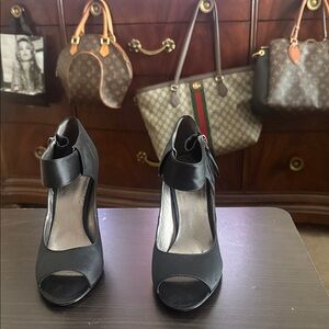 Chic Black Peep-Toe Heels